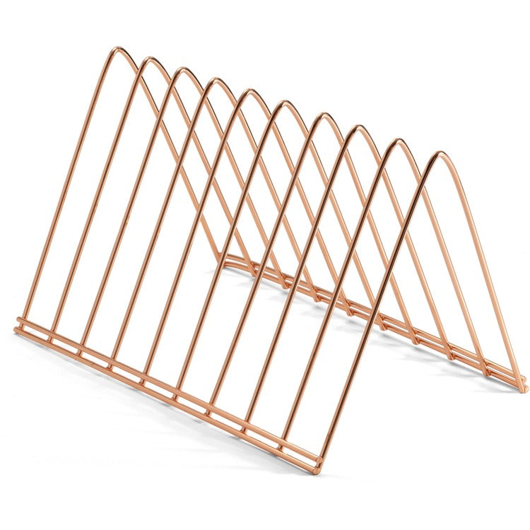 Officemate Triangle Wire Sorter - 7", x 7" x 11" Depth - Desktop - Sturdy - Rose Gold - Steel Wire (OIC93151) Each