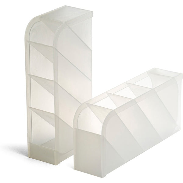 Officemate Pen Holder Desk Organizer - 8 Compartment(s) - 8", x 4" x 3.7" Depth - Desktop - Durable, Pen Holder - Translucent White - Plastic (OIC21542) Each