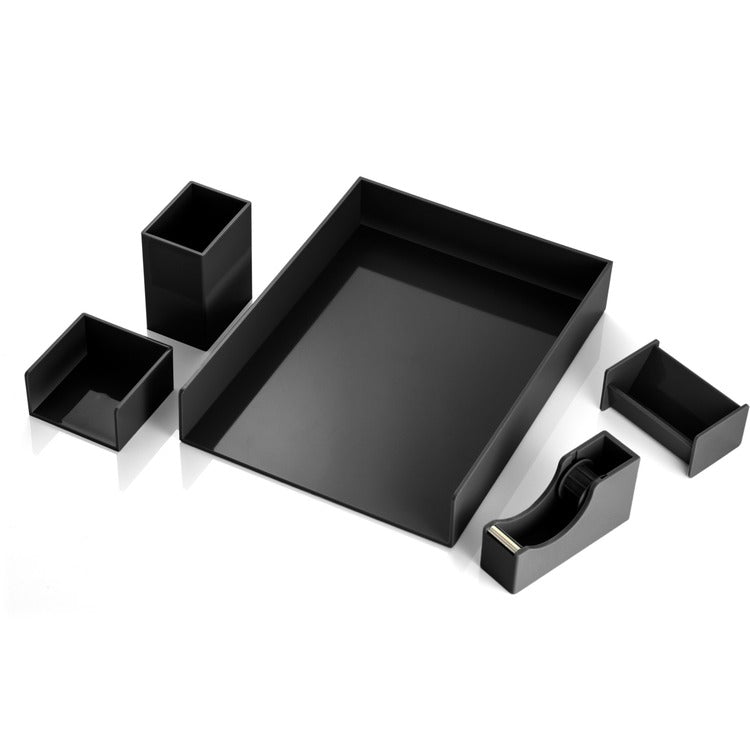 Officemate Desk Organizer Set - 7", x 7" x 11" Depth - Desktop - Black (OIC21546)