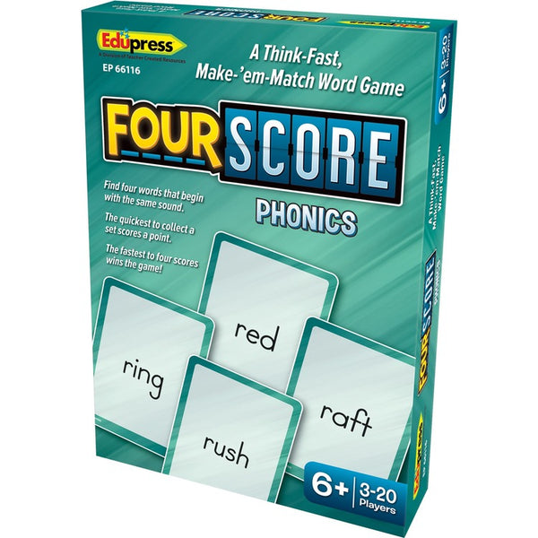 Teacher Created Resources Four Score Phonics Card Game - Matching - 3 to 20 Players (TCREP66116) Each