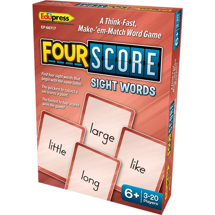 Teacher Created Resources Four Score Sight Words Game - Matching - 3 to 20 Players (TCREP66117)