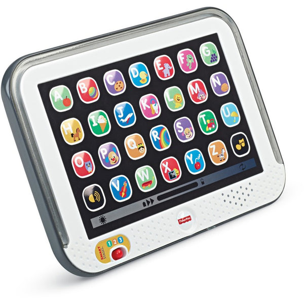 Fisher-Price Pretend Tablet Learning Toy With Lights And Music, Gray, Baby And Toddler Toy - Skill Learning: Music, Light, Sound, Letter, Word, Songs - 1-3 Year - Gray (FIPHFY90) Each