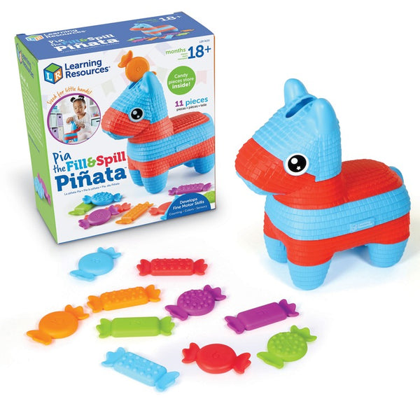 Learning Resources Pia the Fill & Spill Pinata - Skill Learning: Fine Motor, Color Identification, Counting - 1.5-2 Year - Multi (LRNLER9135) Each