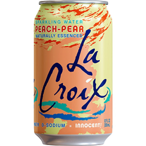 LaCroix Peach-Pear Flavored Sparkling Water, 12oz, 12/Pack, 2 Pack/Carton (LCX40102)