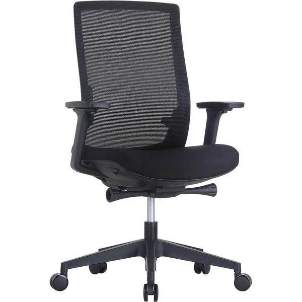 Lorell Mid-back Mesh Management Chair - Mid Back - 5-star Base - Black - Armrest (LLR42180)