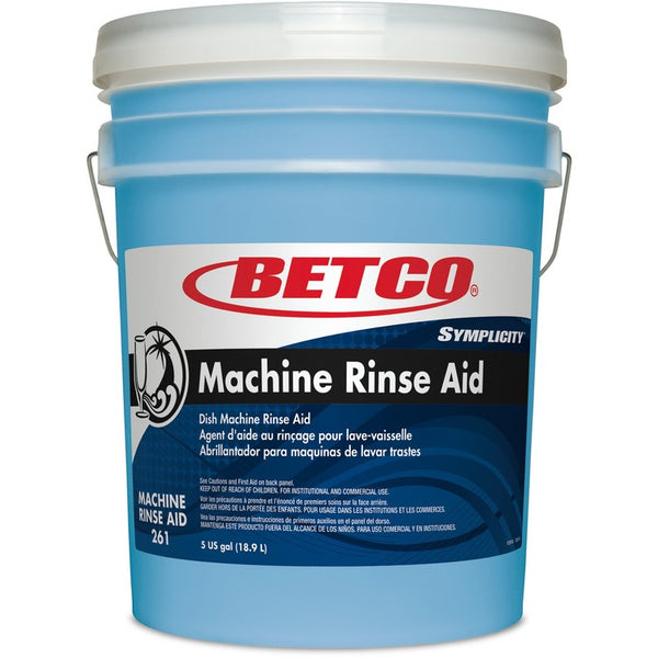 Betco Symplicity Machine Rinse Aid - Concentrate - 640 fl oz (20 quart) - Blue (BET2617800) Each