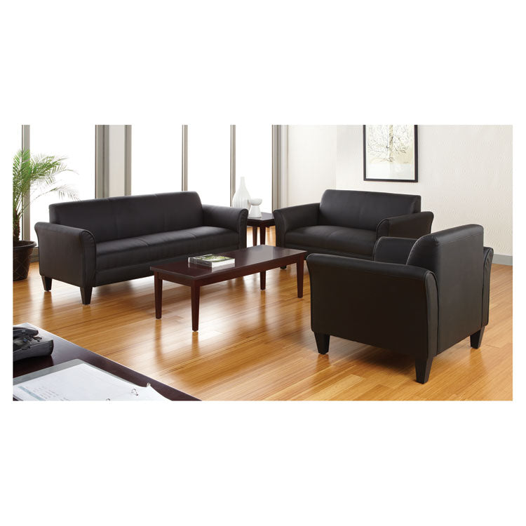 Alera® Alera Reception Lounge Furniture, Loveseat, 55.5w x 31.5d x 33.07h, Black (ALERL22LS10B)