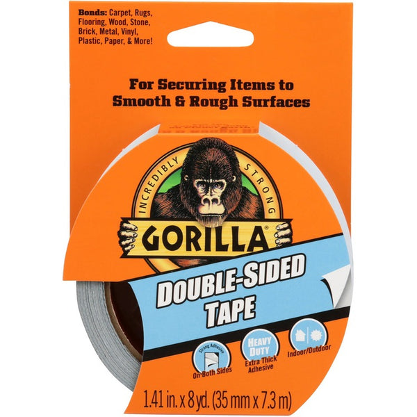 Gorilla Double-Sided Tape - 24 ft Length x 1.40" Width - 1 Roll - Gray (GOR100925) 1 Roll