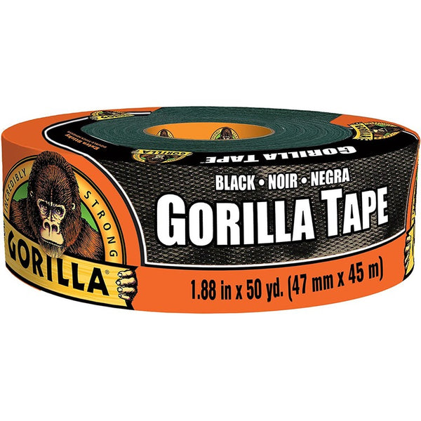 Gorilla Black Tape - 50 yd Length x 1.88" Width - 1 Roll - Black (GOR108084) 1 Roll