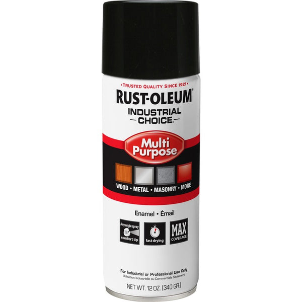 Rust-Oleum Industrial Choice Enamel Spray Paint - 12 fl oz - Black (RST1679830V) Each