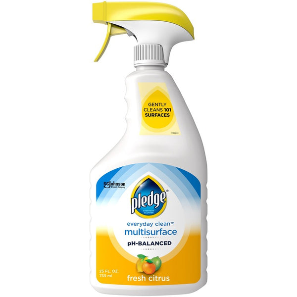 Pledge pH Balanced Multisurface Cleaner Spray - Spray - Fresh Citrus Scent - 6 / Carton - White (SJN336283CT)
