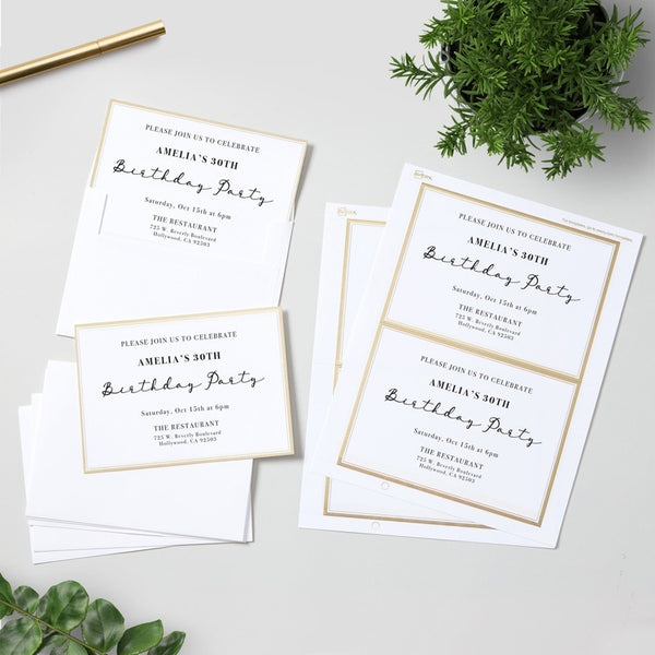 Avery&reg; Invitation Cards with Metallic Gold Borders (AVE3325)