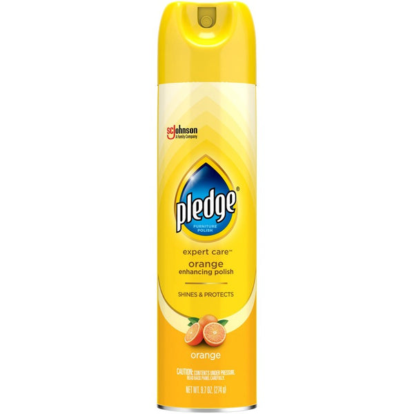 Pledge Expert Care Enhancing Polish - Spray - Orange Scent - 6 / Carton - Yellow (SJN336385CT)