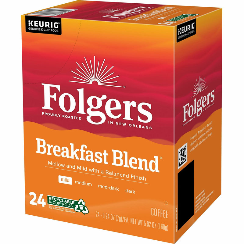 Folgers® K-Cup Breakfast Blend Coffee, Compatible with Keurig K-Cup Brewer, Mild, 24/Box (GMT3451) Box of 24