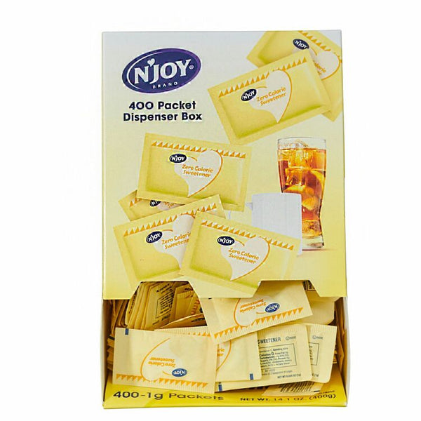 Njoy Yellow Sucralose Sugar Substitute, 0.035 oz (1 g), Sucralose, 400/Box (SUG83220) Box of 400