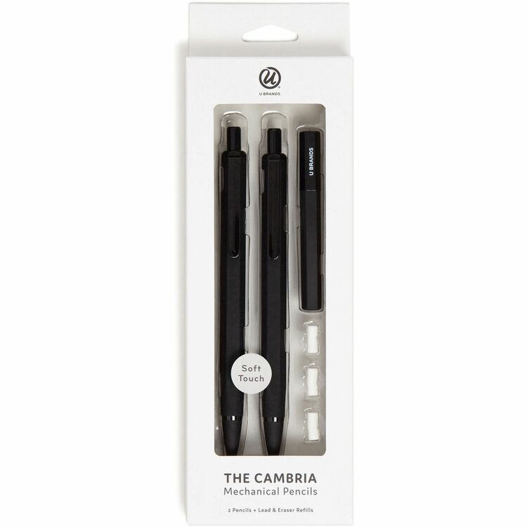 U Brands Cambria Mechanical Pencils - #2 Lead - Refillable - Matte Black Barrel - 1 Pack (UBR2410U0424)