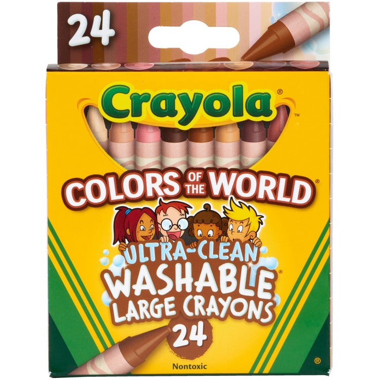 Crayola Ultra-Clean Washabe Large Crayons - Assorted, Almond, Rose, Gold - 24 / Pack (CYO520134) Pack of 24 Default Title product photo