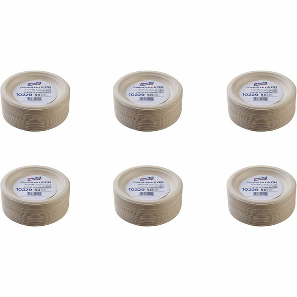 Genuine Joe Table Ware - Breakroom, Office - Disposable - White, Natural - Sugarcane Body - 20 / Carton (GJO10229CT) Case of 1000