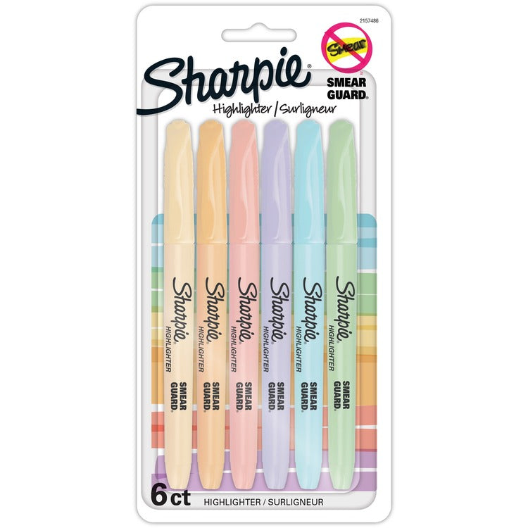 Sharpie Accent Highlighters w/Smear Guard - Chisel Marker Point Style - Assorted - 6 / Dozen (SAN2157486)