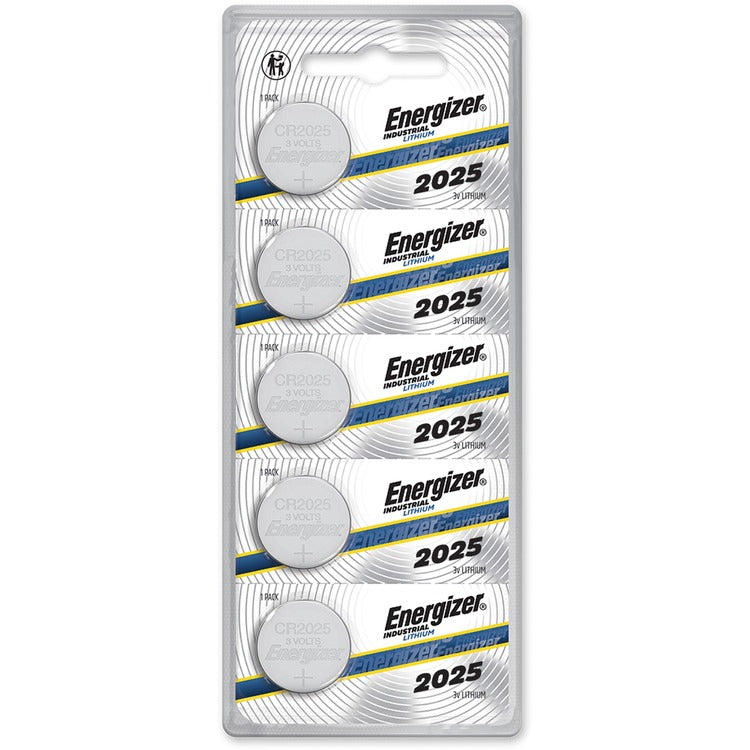 Energizer Industrial 2025 Lithium Batteries - CR2025 - 170 mAh - 3 V - 5 / Pack (EVEECRN2025)