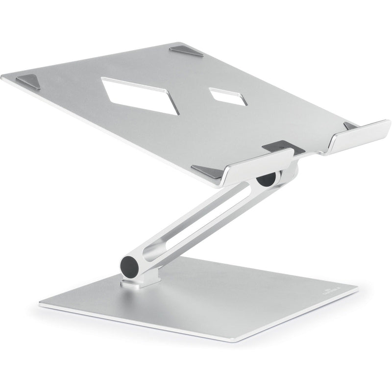 DURABLE RISE Laptop Stand - Up to 17" Screen Support - 12.6", x 9.1" x 11" Depth - Desktop, Tabletop - Aluminum - Silver (DBL505023) Each