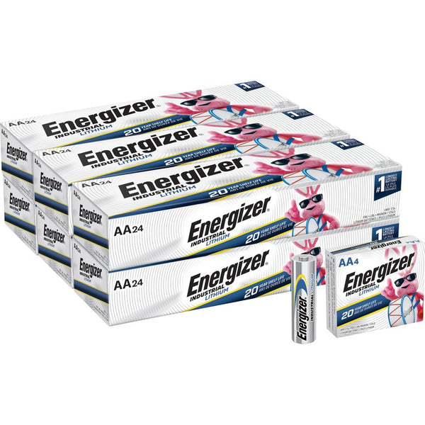 Energizer Industrial AA Lithium Batteries - For Construction, Facility Maintenance, Medical Center, Office, Classroom - AA (EVELN91CT) Case of 6