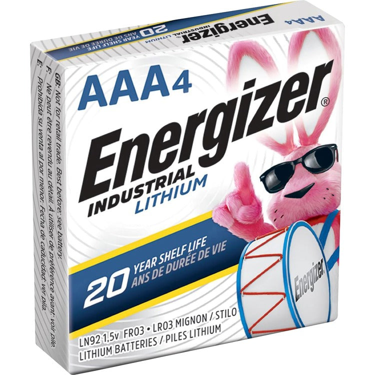 Energizer Industrial AAA Lithium Batteries - 4 / Pack (EVELN92)