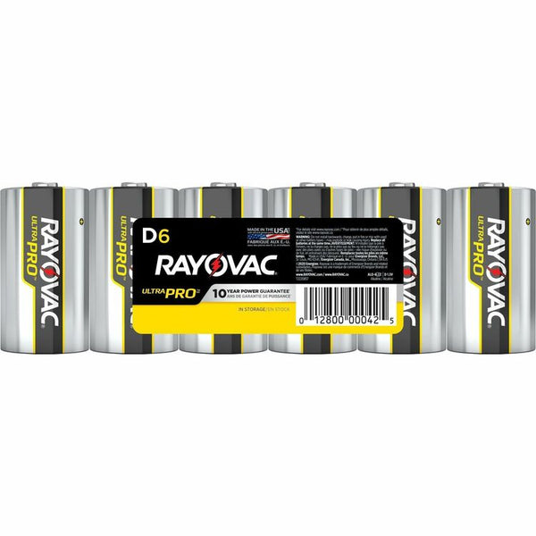 Rayovac Ultra Pro Alkaline D Batteries, 6/Pack (RAYALD6) Pack of 6