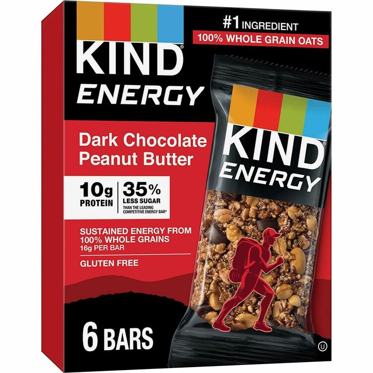 KIND Energy Bars - Trans Fat Free, Gluten-free, Individually Wrapped - Dark Chocolate, Peanut Butter - 6 / Box (KND28716)