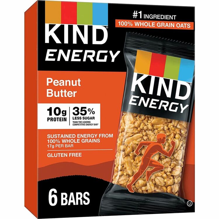 KIND Energy Bars - Trans Fat Free, Gluten-free, Individually Wrapped - Peanut Butter - 6 / Box (KND28715)