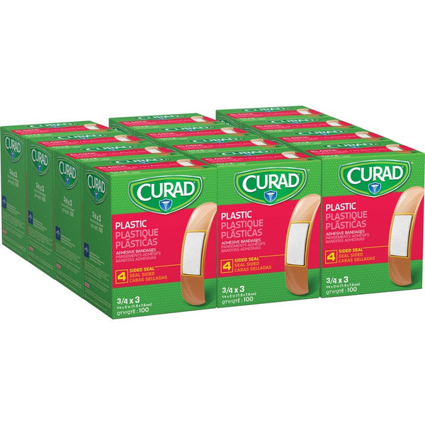 Curad Plastic Adhesive Bandages - 12/Carton - 100 Per Box (MIINON25500CT) Case of 12