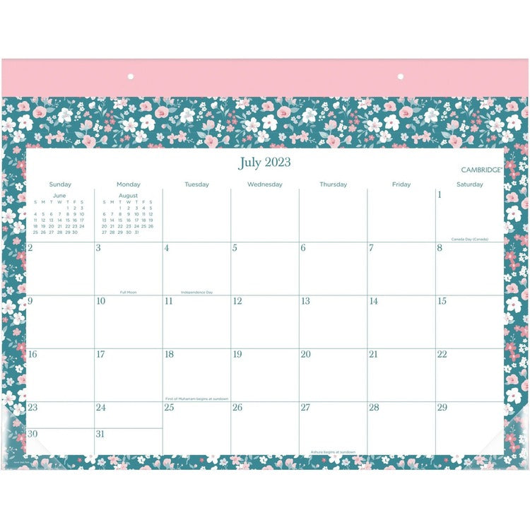 Cambridge Pippa Academic Desk Pad Calendar - Academic - Monthly - 12 Month - July 2023 - June 2024 (AAG1668704A)