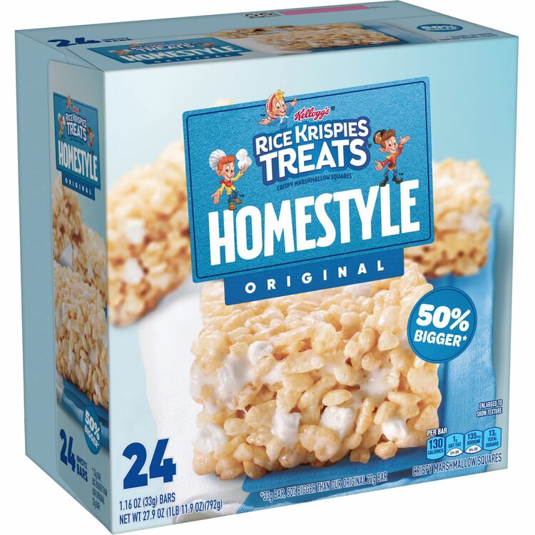 Rice Krispies Homestyle Original Treats, Individually Wrapped, Original, 24/Box (KEB27141)