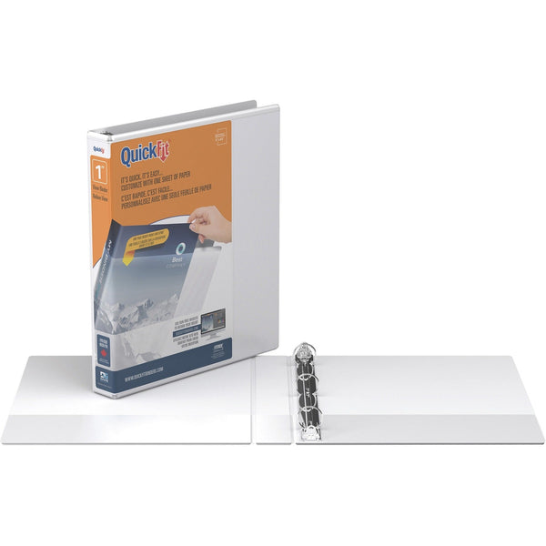 QuickFit Round Ring Unique Binder - 1" Binder Capacity - Letter - White (STW871100) Each