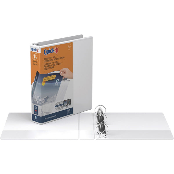 QuickFit Round Ring Unique Binder - 1 1/2" Binder Capacity - White (STW871200) Each