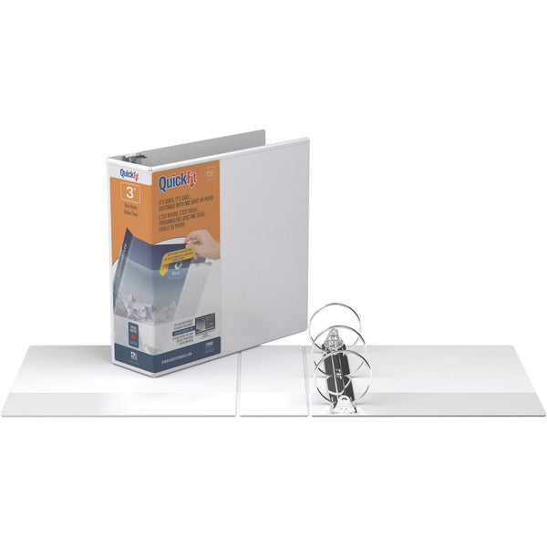 QuickFit Round Ring Unique Binder - 3" Binder Capacity - Letter - White (STW871400) Each