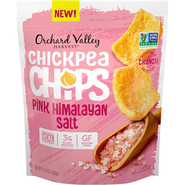 Orchard Valley Harvest Pink Himalayan Salt Chickpea Chips - Crunch, Sea Salt, Crunchy - 6 / Carton (JBSV14029)