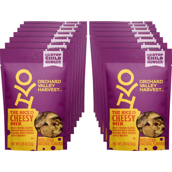 Orchard Valley Harvest Nice 'n Cheesy Mix - Crunch, Cheese, Cashew, White Cheddar, Wheat, Walnut, Almond - 14 / Carton (JBSV14047) Case of 14