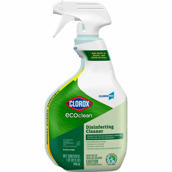 CloroxPro&trade; EcoClean Disinfecting Cleaner Spray - Ready-To-Use Spray - 32 fl oz (1 quart) - Fresh Scent (CLO60213) Each