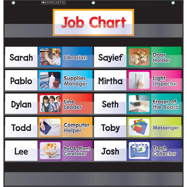 Scholastic Class Jobs Pocket Chart - Skill Learning: Chart (SHS0545838649) Each
