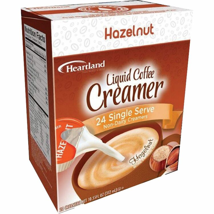 Heartland Liquid Creamer, Hazelnut Flavor, 0.37 fl oz (11 mL), 24/Box (SNHFLC15710)