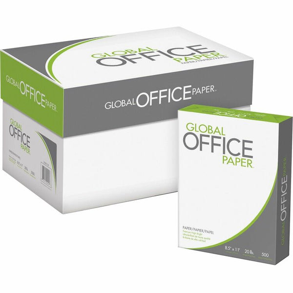 Global Office Premium Multipurpose Paper - Letter - 8 1/2" x 11" - 20 lb Basis Weight - 10 / Carton (500/Ream) - High Brightness (ASLGO851120) 10 Reams