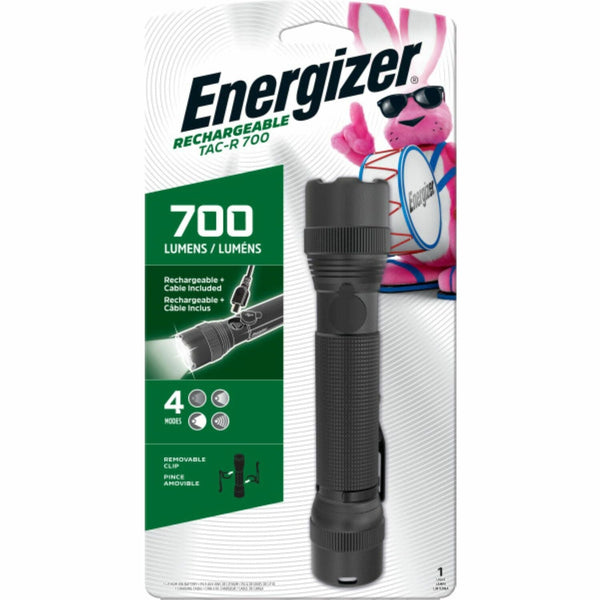 Energizer Rechargeable Tactical Metal Light - Aircraft Aluminum, Metal - Black (EVEENPMTRL8HD) Each