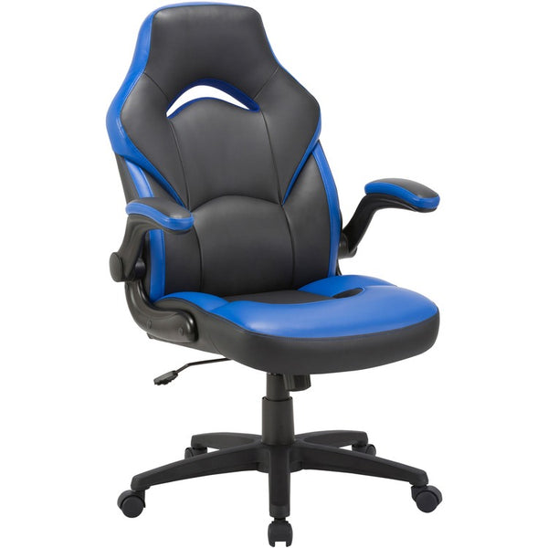 LYS Chair, Gaming, High-Back, 20-1/2"Wx28"Lx47-1/2"H, Blue/Black (LYSCH701PABE)