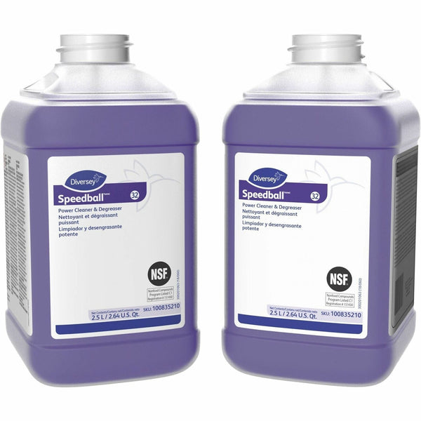 Diversey Speedball Power Cleaner & Degreaser - Concentrate - 84.5 fl oz (2.6 quart) - Fresh Lemon, Citrus Scent - 2 / Carton - Purple (DVO100835210) Case of 2