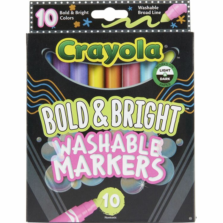 Crayola Bright/Bold Broad Line Markers, Broad Marker Point, Assorted Pack (CYO587735)