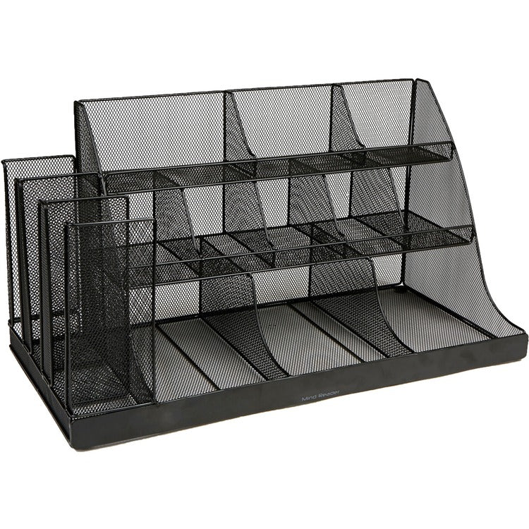 Mind Reader 14-Compartment Coffee/Condiment Organizer, 14 Compartment(s), 3 Tier(s), 12.8" Height x 24" Width x 12" Depth (EMSCMG2MESH) Each