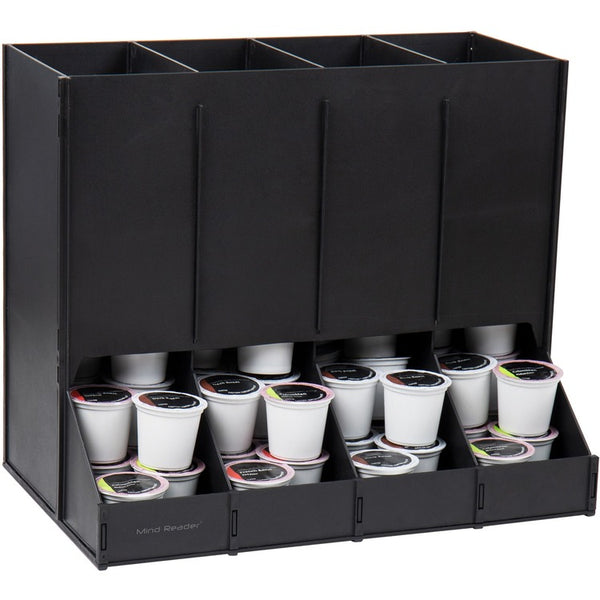 Mind Reader Abundant Compact Coffee Pod Dispenser, 4 Compartment(s), Compact, Heavy Duty, Easy to Clean, Black, Plastic (EMSCPODBK) Each