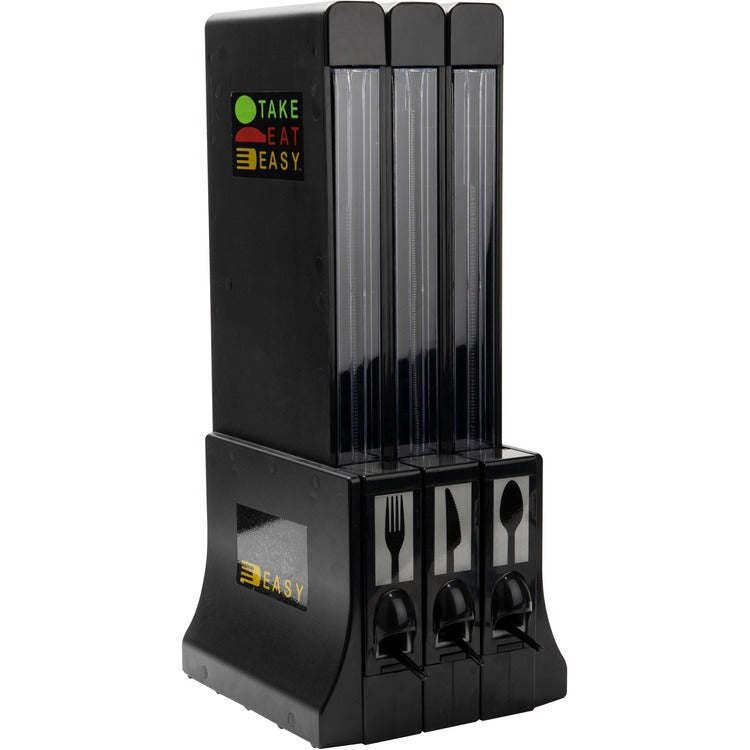 Mind Reader 3-Compartment Utensil Dispenser Organizer, 300, 3 Compartment(s), 24" Height x 11.5" Width10.3" Length (EMSCUTDISPBK) Each