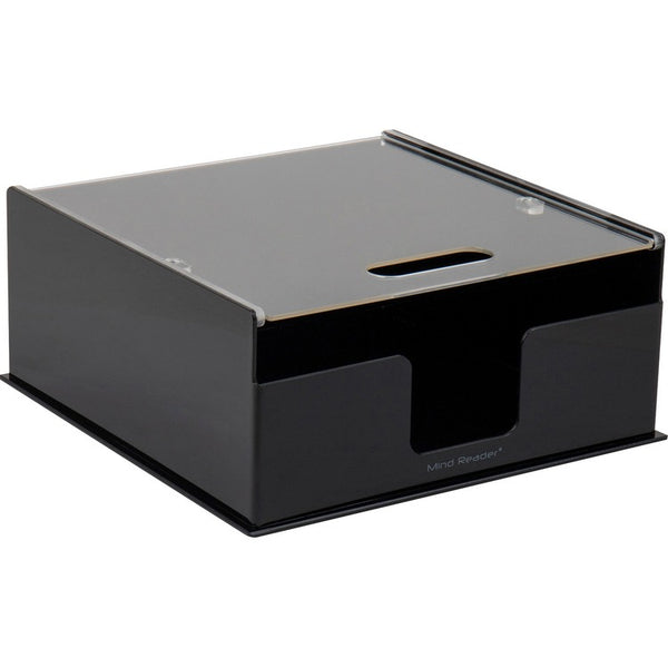 Mind Reader Foundation Covered Plate Dispenser, 27.9" Width x 27.9" Depth x 12.7" Height, Black, Plastic (EMSPSTOR) Each